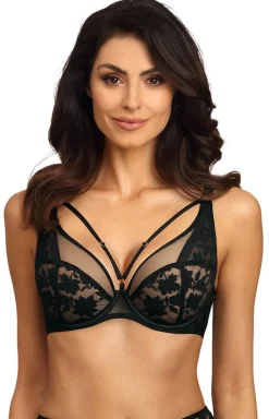Czarny biustonosz push up z paseczkami Orlando B214