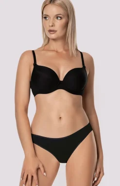 Czarny biustonosz super push-up z silikonem double push Ida
