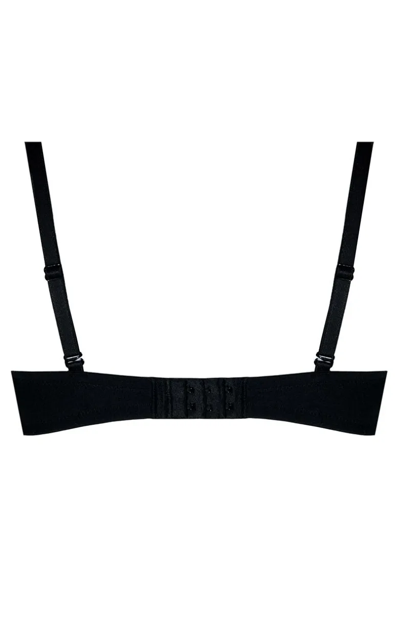 Czarny biustonosz super push-up z silikonem double push Ida