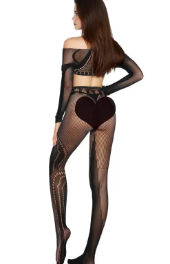Czarny bodystocking 2-częściowy 2071