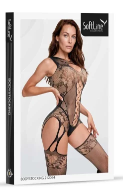 Czarny bodystocking damski 212064