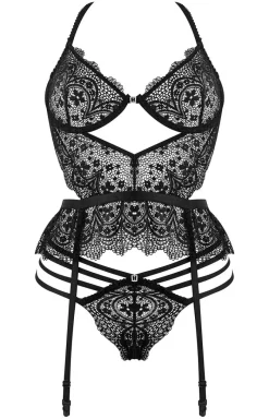Damskie Beauty Night Koszulki|Seksowna Koszula Nocna - komplet bielizny koronkowej Lace Temptation
