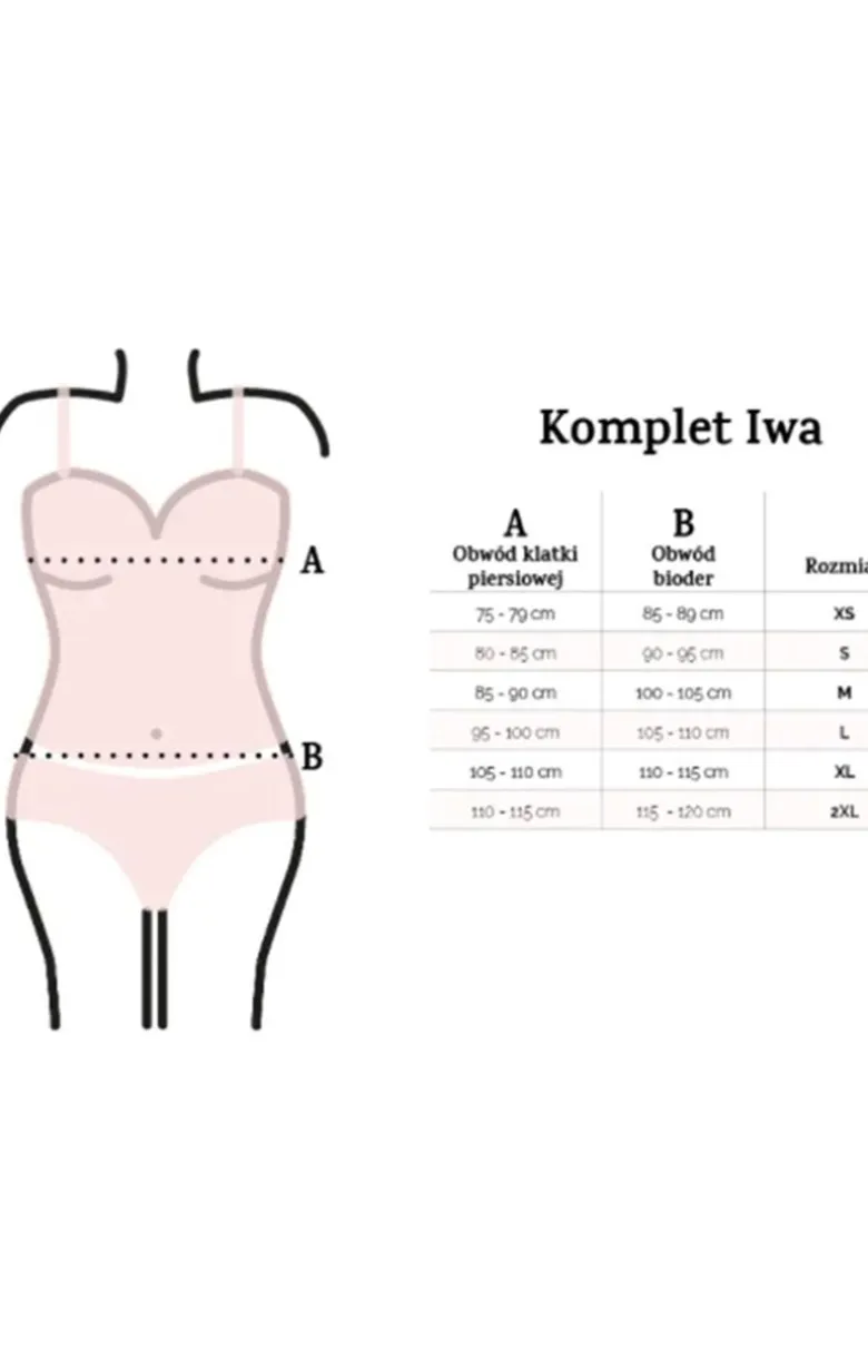 Czarny komplet bielizny nocnej koszulka i stringi Iwa