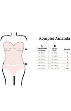 Czarny komplet bielizny nocnej koszulka i stringi Amanda