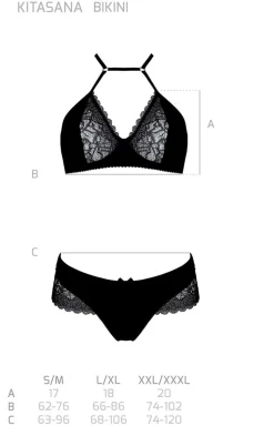 Czarny komplet damski biustonosz i figi Kitasana Set