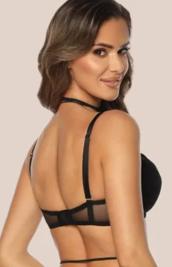 Kinga Biustonosze Push-Up - koronkowy biustonosz push-up z wiązanym na szyję chockerem Rachel PU-1036