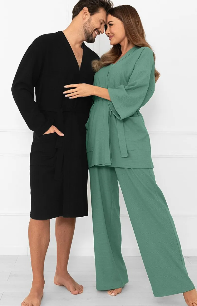 Męskie Italian Fashion Szlafroki Męskie - szafrok ęski na długi rękaw Bono