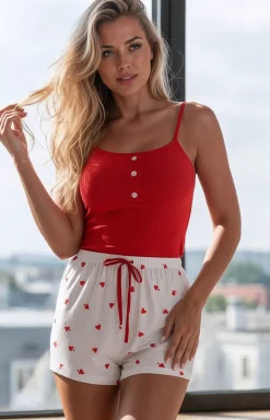 Damskie Passion Piżamy Damskie Krótkie|Piżamy Damskie - 3-częściowa piżaa daka w erduzka ETOIENNE