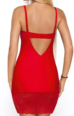 Damskie PariPari Lingerie Koszulki|Seksowna Koszula Nocna - Czerwona kozuka nocna z iękkii ieczkai Veta