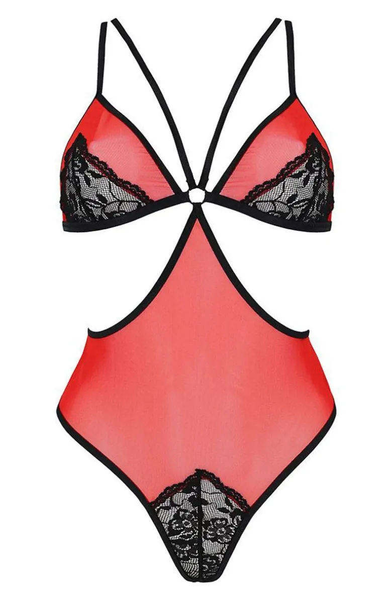 Czerwone body damskie Peonia