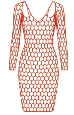 Passion Bodystocking|Koszulki - Czerwone bodystocking sukienka BS092