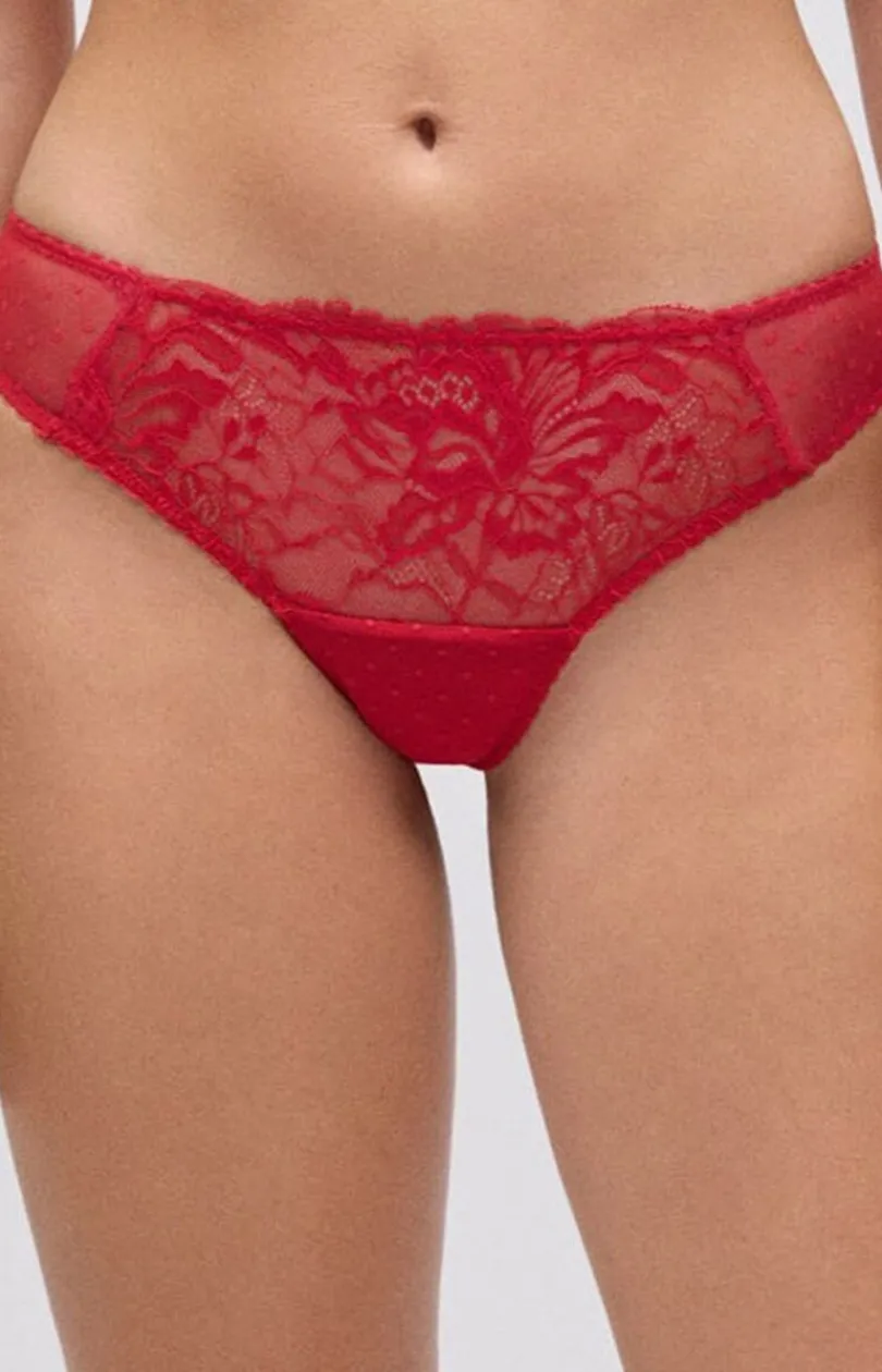 Damskie YSABEL MORA Stringi Z Koronką|Stringi Damskie - Czerwone stringi daskie CHRISTAS 10795