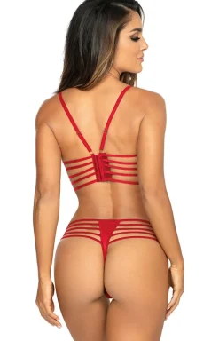 Czerwone stringi damskie V-10078