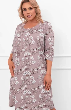 Damskie Italian Fashion Koszule Nocne|Koszule Nocne Damskie - Daaska koszua nocna z rękawe 3/4 Oszia