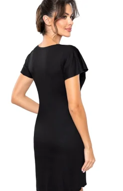 Damskie Donna Koszule Nocne|Koszule Nocne Damskie - Daka kozua nocna czarna uiza
