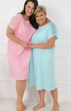 Damskie Italian Fashion Koszule Nocne|Koszule Nocne Damskie - Daka kozua nocna na krótki rękaw janoturkuowa enua