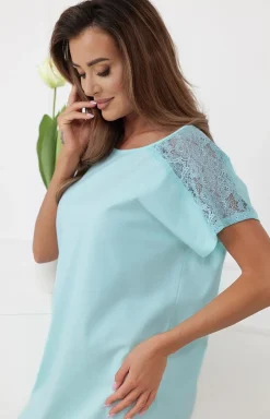 Damskie Italian Fashion Koszule Nocne|Koszule Nocne Damskie - Daka kozua nocna na krótki rękaw janoturkuowa enua