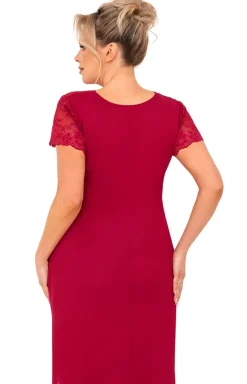 Damska koszula nocna plus size bordowa Livia
