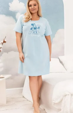 Damska koszula nocna plus size niebieska 2005