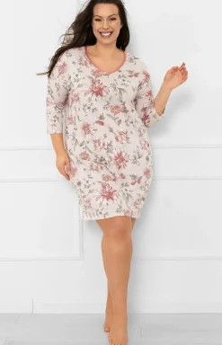 Damskie Italian Fashion Koszule Nocne|Koszule Nocne Damskie - Daka kozula nocna w kwiaty - ALTA