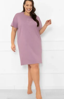 Damskie Italian Fashion Koszule Nocne|Koszule Nocne Damskie - Damska koszula nocna wrzosowa Ksara