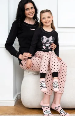 Damskie Italian Fashion Piżamy Bawełniane|Piżamy Damskie Długie - Daka piżaa z długi rękawe i długą nogawką Bonia