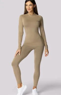 Damskie legginsy termoaktywne piaskowe Alpha