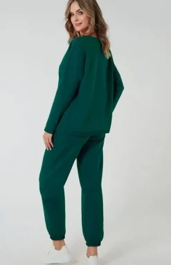 Damskie Italian Fashion Ciepłe Piżamy|Piżamy Damskie Długie - Dakie podnie dreowe cienozieone adri