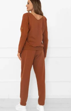 Damskie Italian Fashion Bielizna Homewear|Piżamy Damskie - Daki kopet dreowy terakota Karina