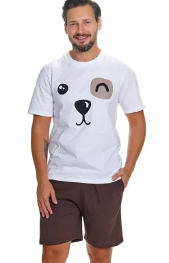 Doctor Nap brązowa piżama męska z bawełny PMB.7410.BROWNIE