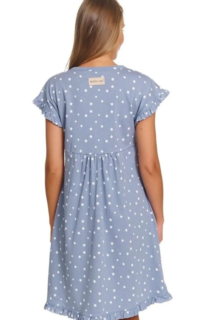Damskie Doctor Nap Koszule Nocne Damskie|Koszula Nocna Rozpinana - daka kozua nocna w gwiazdki TCB.7455.TARDUT