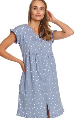 Damskie Doctor Nap Koszule Nocne Damskie|Koszula Nocna Rozpinana - daka kozua nocna w gwiazdki TCB.7455.TARDUT
