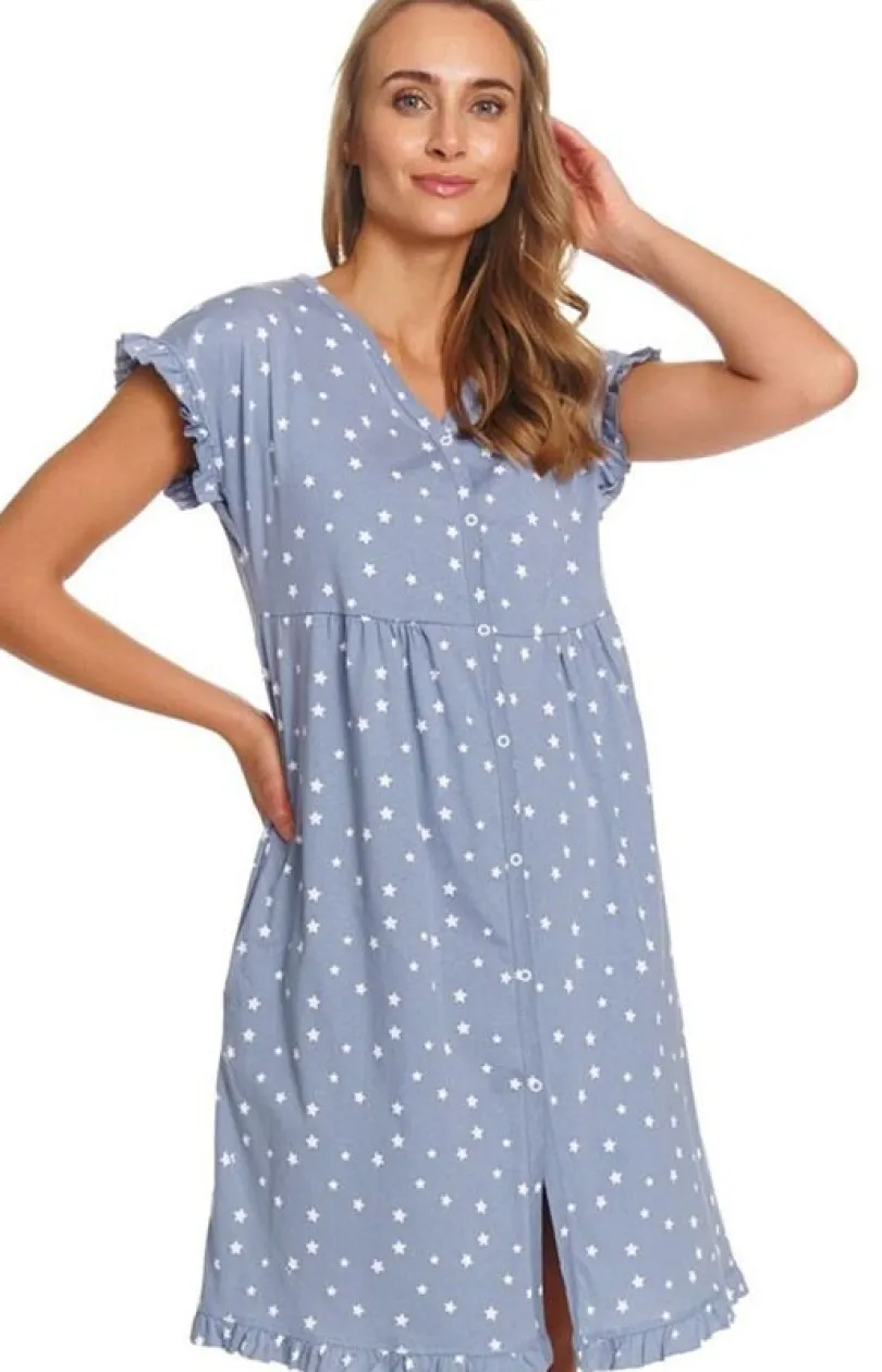 Damskie Doctor Nap Koszule Nocne Damskie|Koszula Nocna Rozpinana - daka kozua nocna w gwiazdki TCB.7455.TARDUT