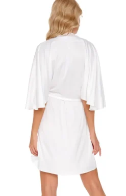 Doctor Nap Elegancki szlafrok ze zwiewnej satyny SWW.5102.MILK