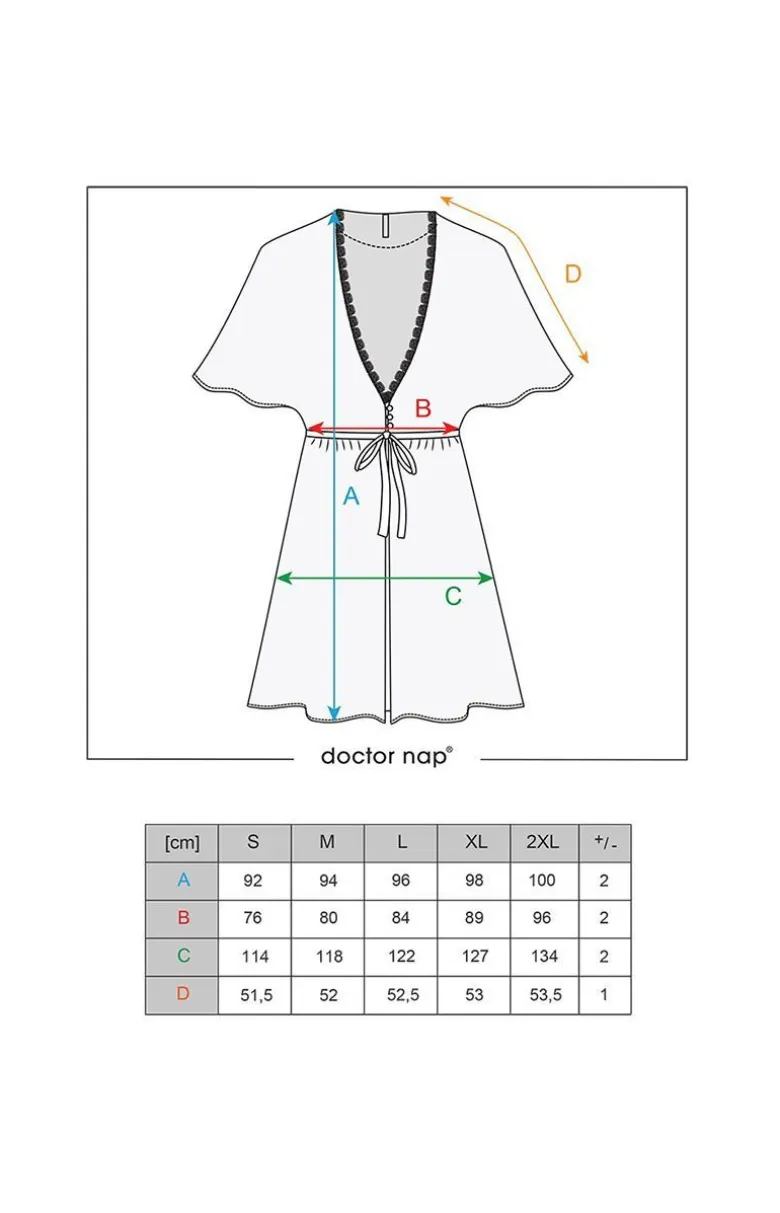 Doctor Nap Elegancki szlafrok ze zwiewnej satyny SWW.5102.MILK