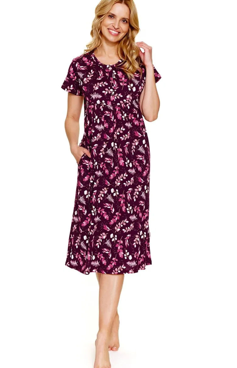 Doctor Nap koszula nocna damska TM.4119.BURGUNDY