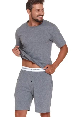 Doctor Nap Męska szara piżama z gumą PMB.4332.DARK_GREY