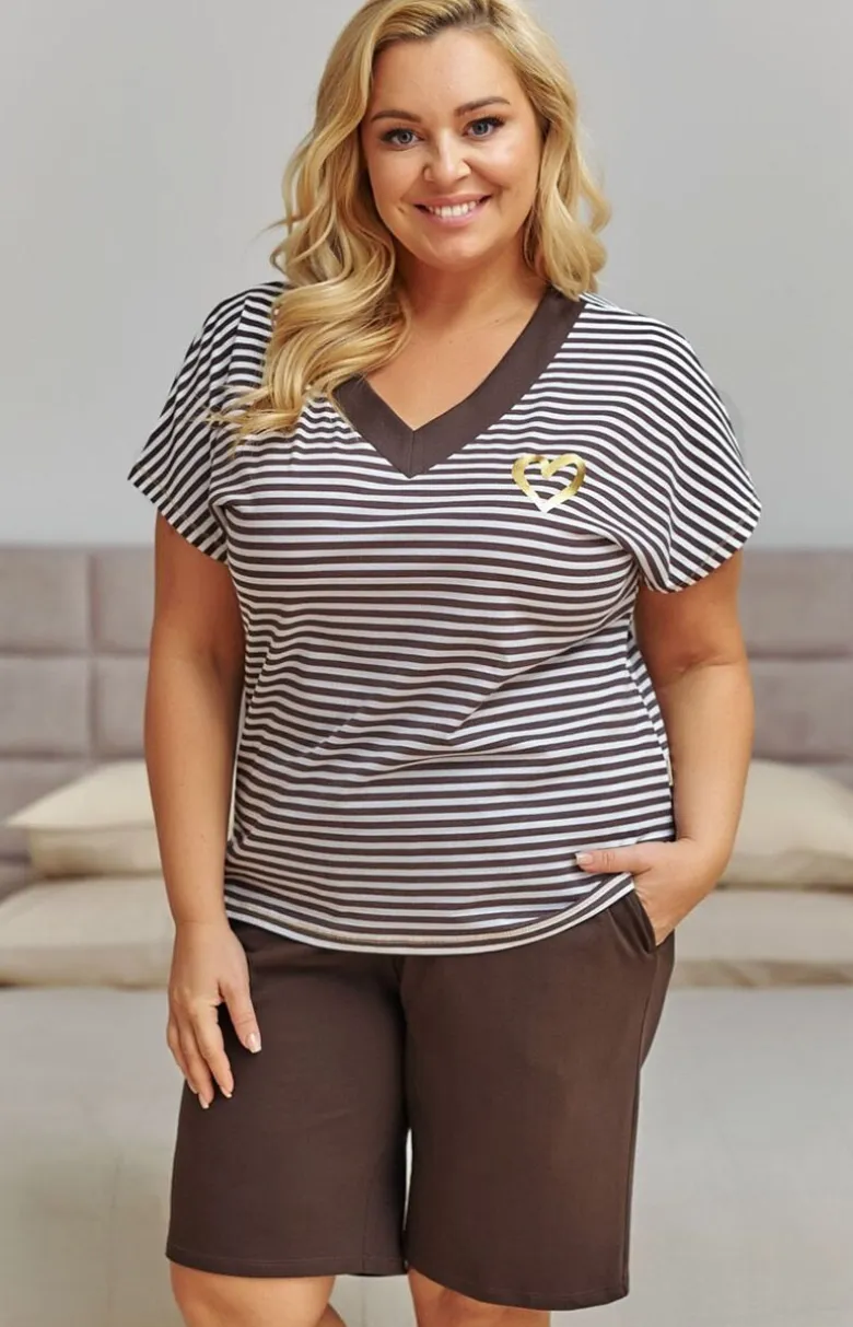 Doctor Nap piżama damska w paseczki plus size PB.7471