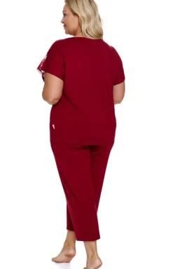 Damskie Doctor Nap Ciepłe Piżamy - piżama damska z koronką PB.7259.Y_RED