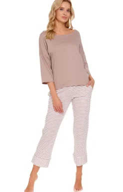 Damskie Doctor Nap Piżamy Bawełniane - piżama w kolorze m PM.5119.BEIGE