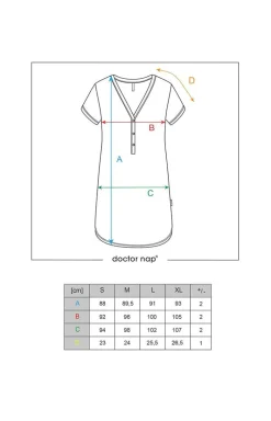 Doctor Nap prążkowana koszula nocna TM.4542