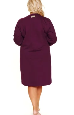 Doctor Nap szlafrok damski plus size SMZ.7319.BURGUNDY