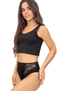 Damskie Donna Majtki Z Wysokim Stanem|Bielizna Plus Size - czarne figi dakie z wyoki tane 213
