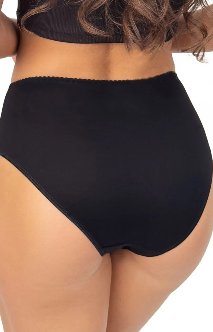 Damskie Donna Majtki Z Wysokim Stanem|Bielizna Plus Size - czarne figi dakie z wyoki tane 213