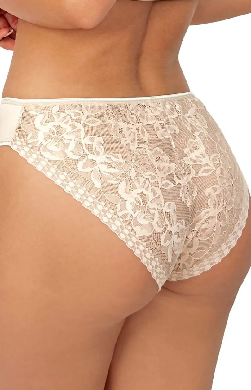 Damskie Donna Figi, Stringi, Panty|Figi Damskie - figi dakie z koronką beżowe 233