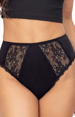 Donna figi damskie z wysokim stanem czarne 246