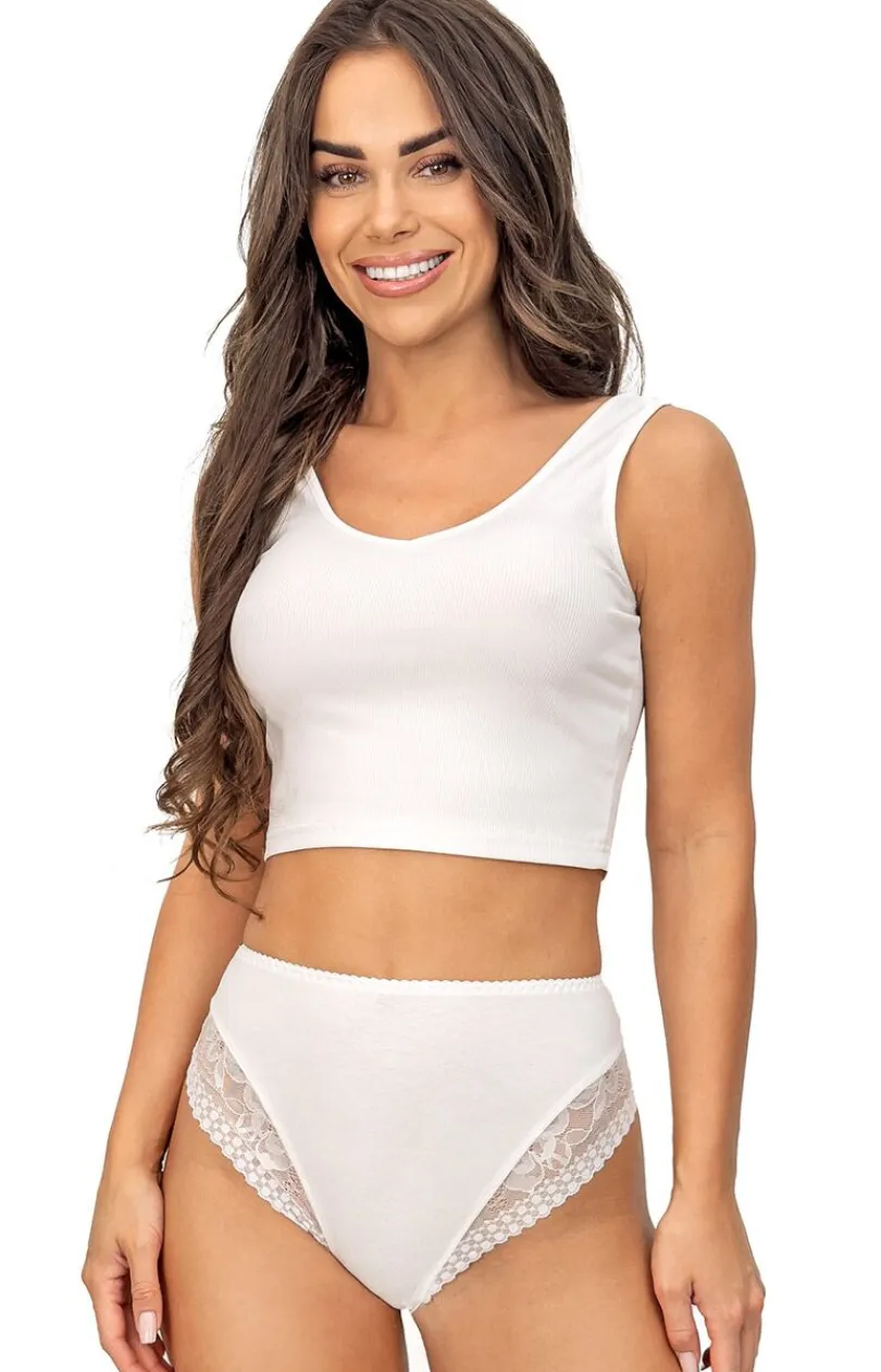 Damskie Donna Majtki Z Wysokim Stanem|Bielizna Plus Size - koronkowe figi damskie z wysokim stanem 235