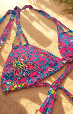 Damskie PURE SIN Stroje Kąpielowe Dwuczęściowe|Bikini Damskie - Dół troju kąpieowego PINK FOWER