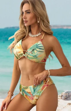 Damskie PURE SIN Stroje Kąpielowe Dwuczęściowe|Bikini Damskie - Dół troju kąpieowego w tropikany wzór UER IN