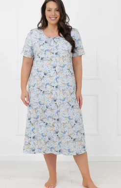 Damskie Italian Fashion Koszule Nocne|Koszule Nocne Damskie - Długa koszua nocna z krótkim rękawem Samoa
